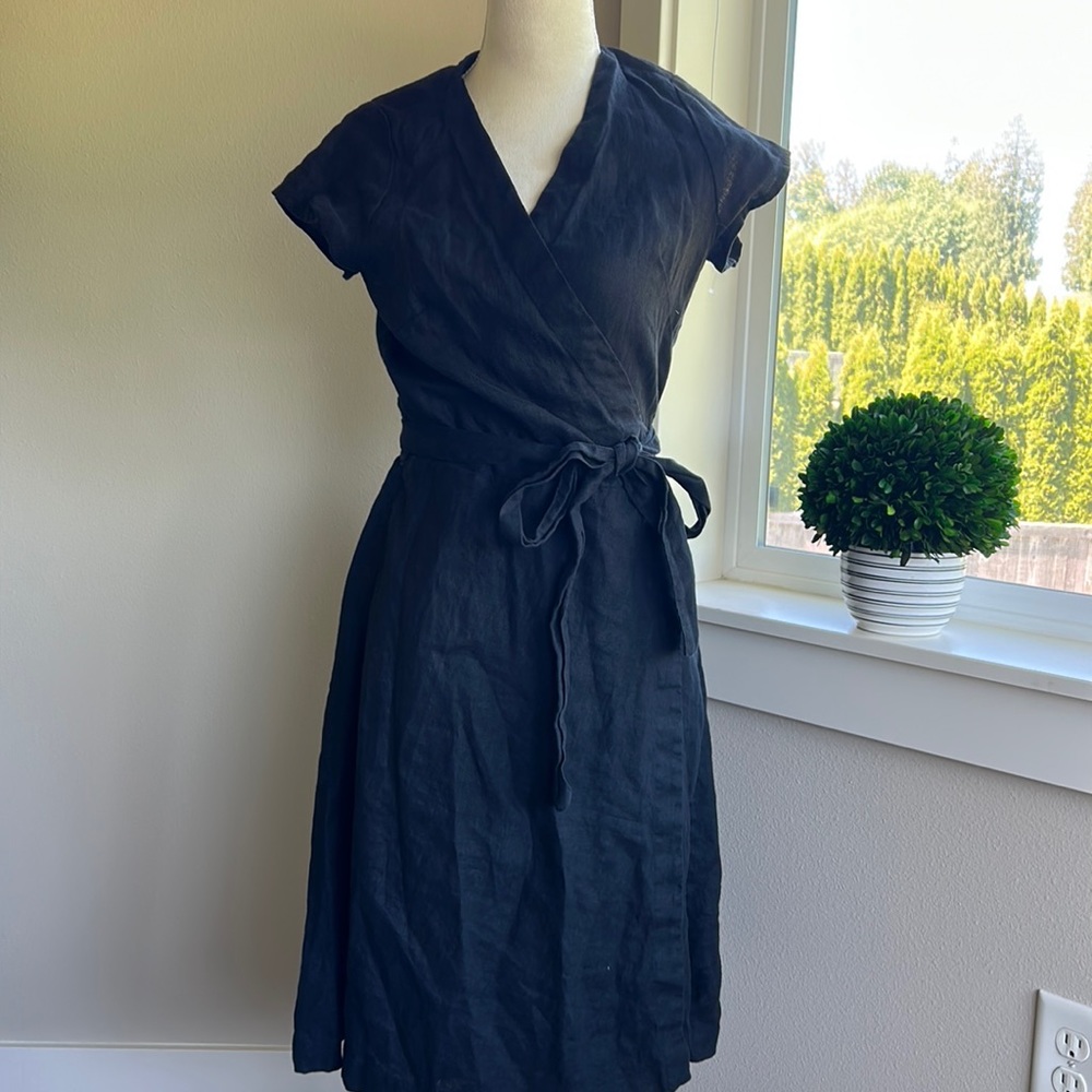 notPerfectLinen wrap dress size Small